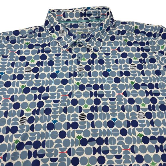 Tommy Bahama Other - Tommy Bahama Island Zone Large Blue Circle Patterned Short Sleeve Polo Shirt